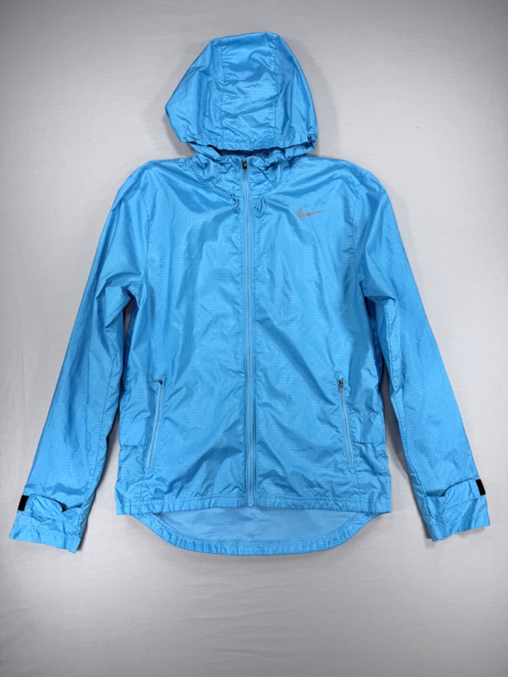 Nike Essential Baltic Blue Hooded Running Windbreaker Jacket Womens XS - Picture 2 of 6